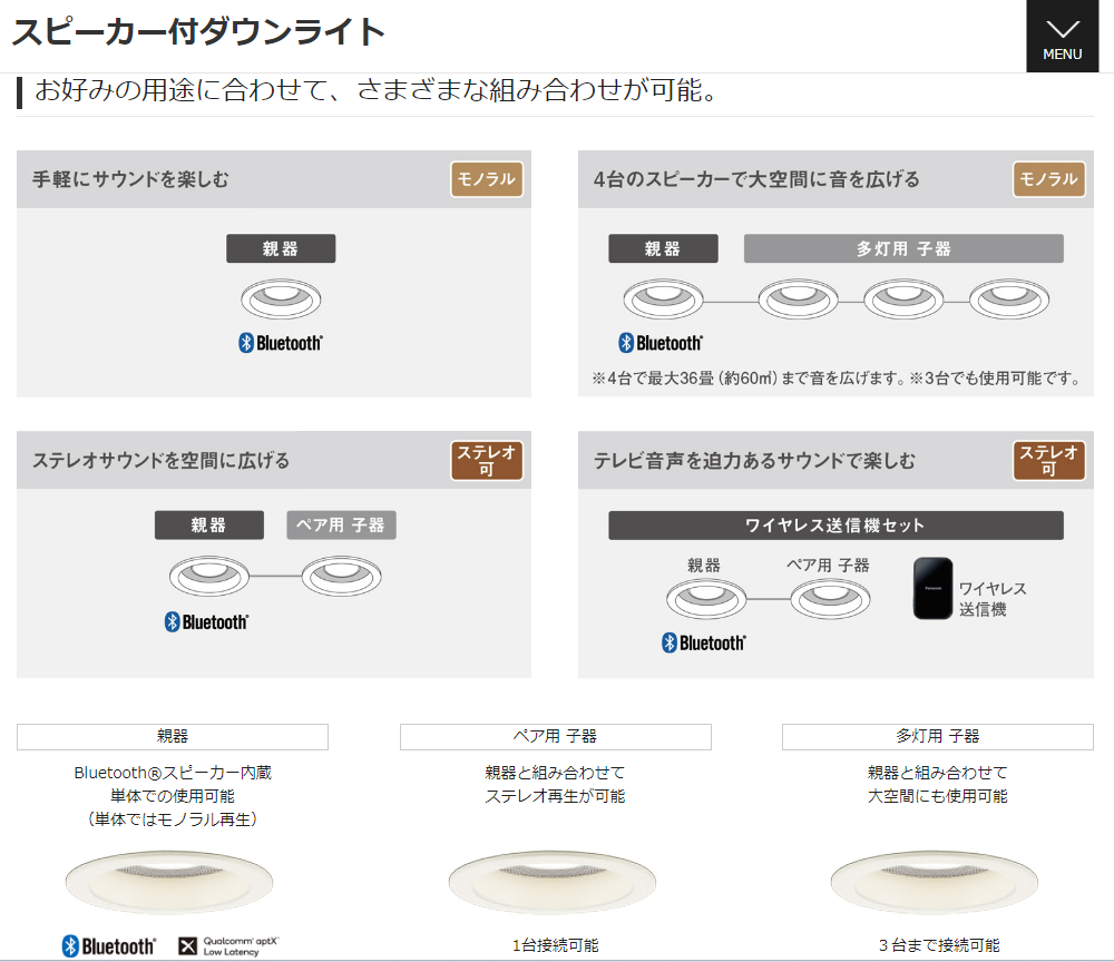 panasonicスピーカー付のダウンライトを採用した感想