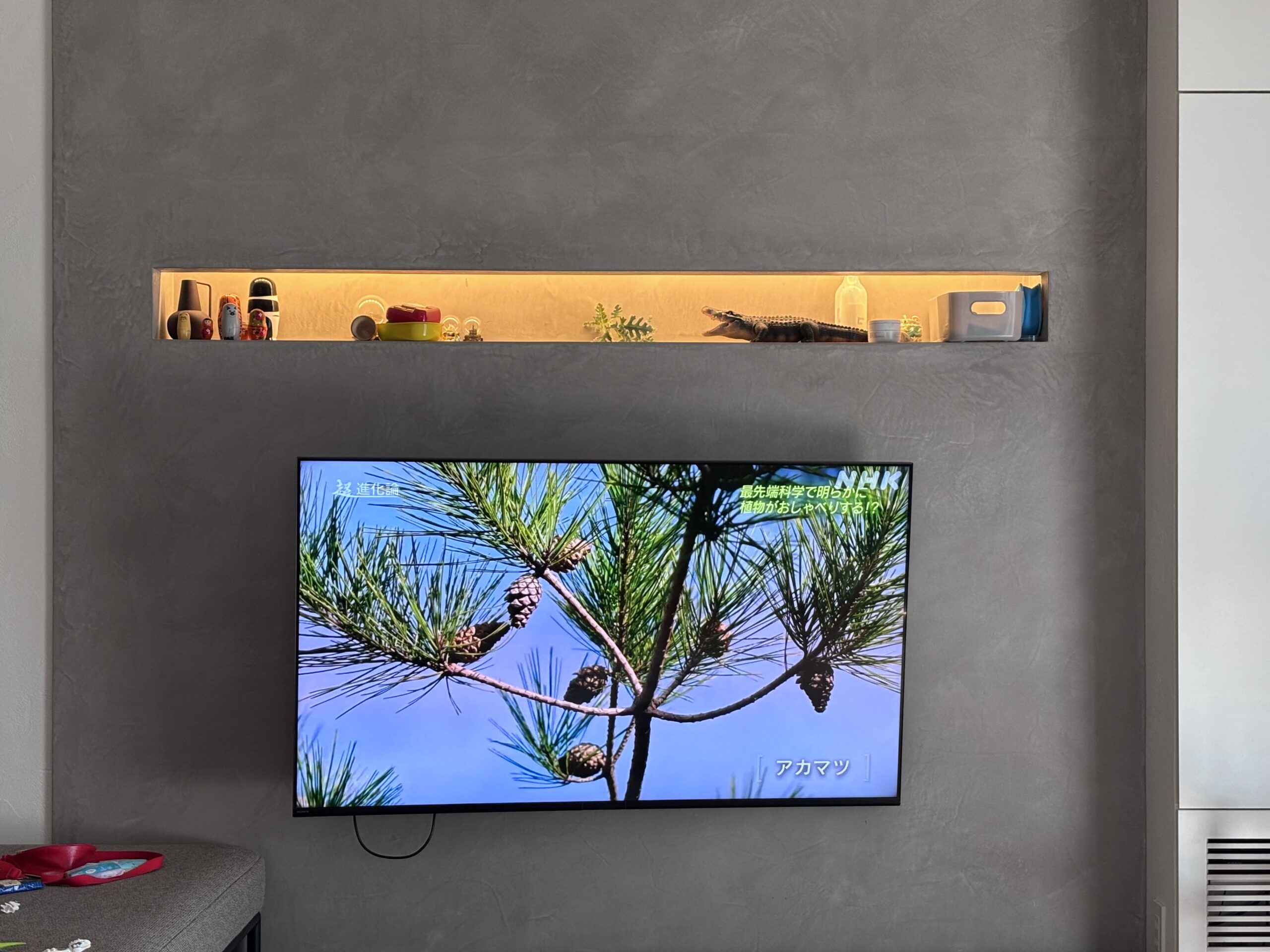 壁掛けTV買い替え42→55型に！【SONY BRAVIA 】 - after renovation